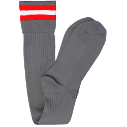 Stocking Grey Red White Stripe