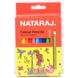 Coloured Pencils Half Size-Nataraj