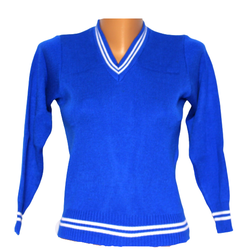 Royal Blue Pullover White Stripes