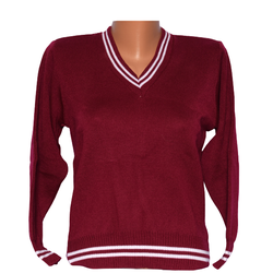 Maroon Pullover White Stripes