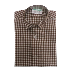 Shirt Brown Medium Checks Short Sleeved