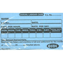 Casual Labour Cards A6