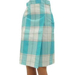 Skirt Bedi Turquoise Blue Double Pleats