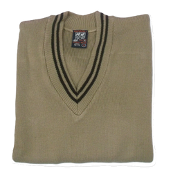 Beige Pullover Two Brown Stripes