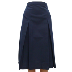 Skirt Navy Blue Double Pleats