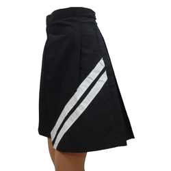 Divided Skirt Black White Stripe