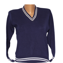 Navy Blue Pullover White Stripes