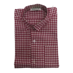 Shirt Maroon Medium Checks Short Sleeved