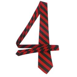 Red Black Broad Stripe Long Tie