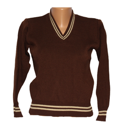 Brown Pullover Two Beige stripes