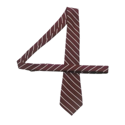 Maroon White Long Tie