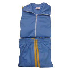 Track Suit Light Blue Yellow Stripes