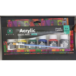 Acrylic Colours 25ml-6s-Bayte