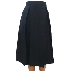Skirt Black Suiting Double Pleat
