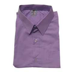 Shirt Light Purple Plain Short Sleeved