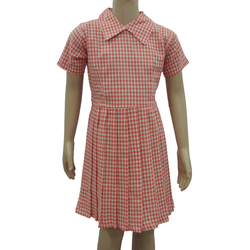 Dress Red Checked Same Collar