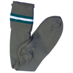 Stocking Grey Green White Stripe