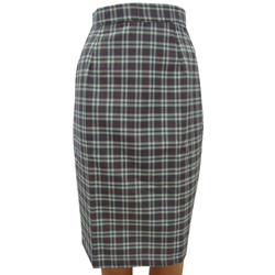 Skirt Bedi Charcoal Grey Red White Checks