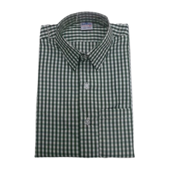 Shirt Green Medium Checks Short Sleeved