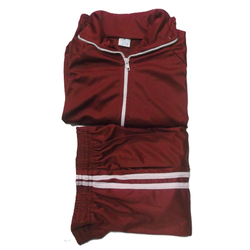 Track Suit Maroon White Stripes