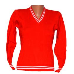 Red Pullover White Stripes