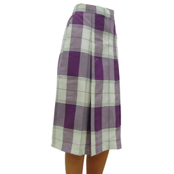 Skirt Bedi Purple White Double Pleats