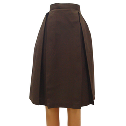 Skirt Brown Suiting Double Pleats