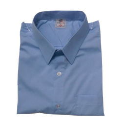 Shirt Light Blue Plain Short Sleeved