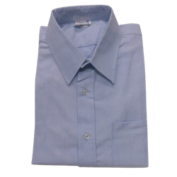 Shirt Cotton Light Blue Short Sleeved