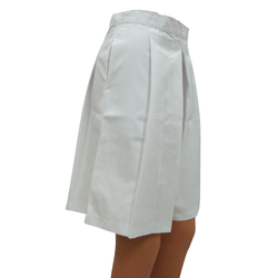 Divided Skirt White Plain