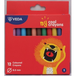 Crayons Half Size 12s-Veda