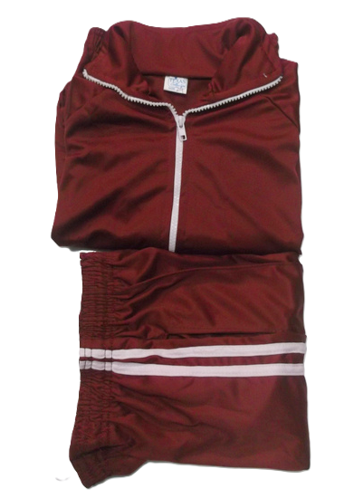 Track Suit Maroon White Stripes Chania School Depot
