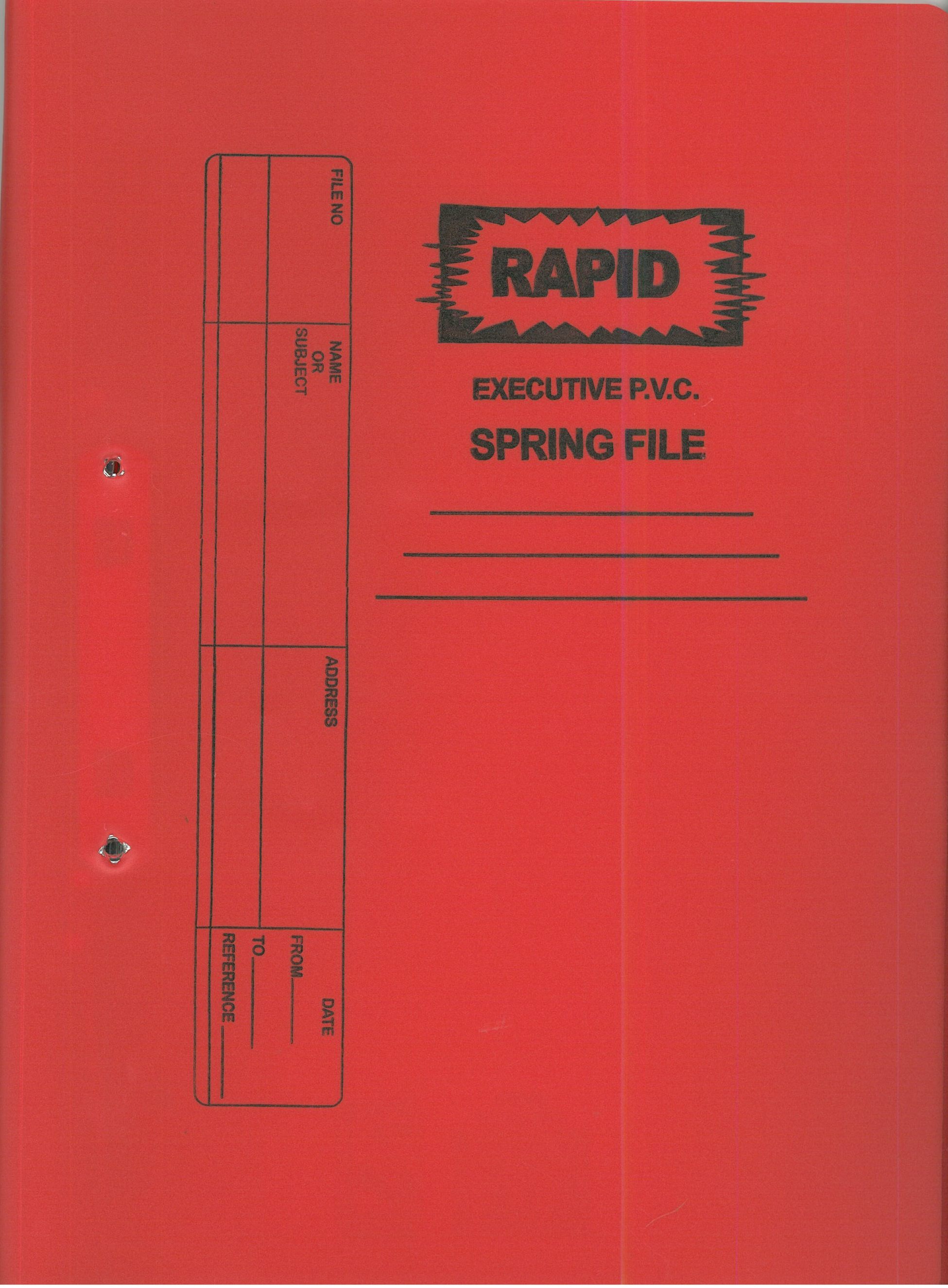 Spring File Pvc Rapid | Chania School Depot