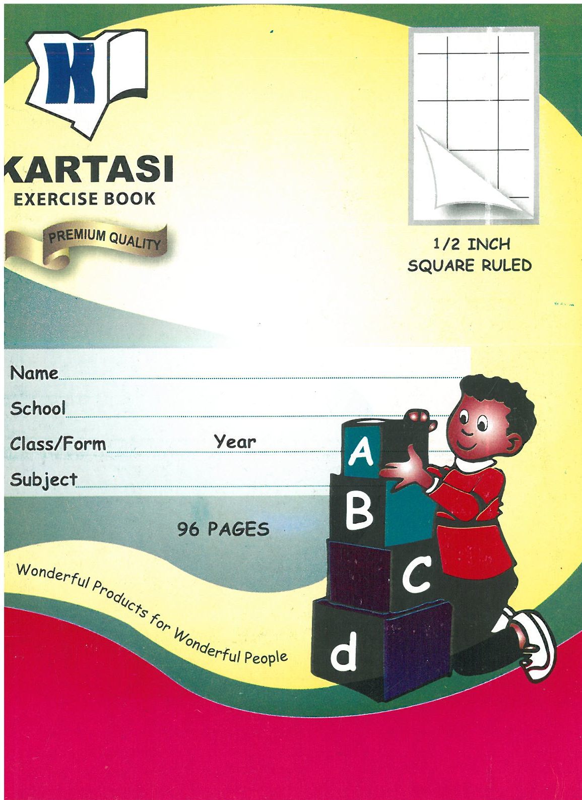 96 Pages 1/2 Inch Square Ruled Kb | Chania School Depot